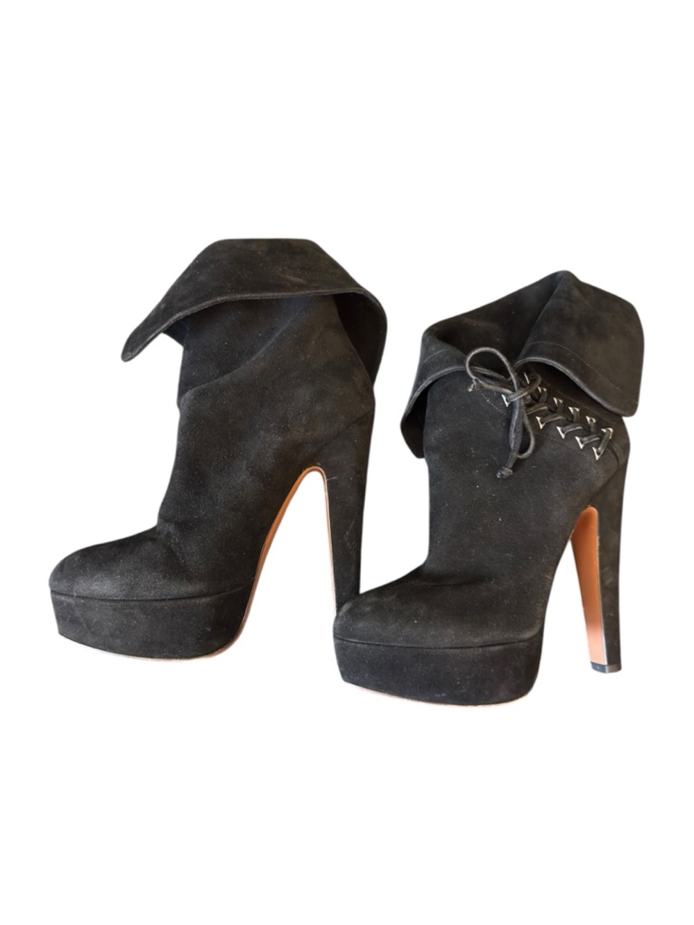 Alaia high Heeled  black suede booties Sz 38